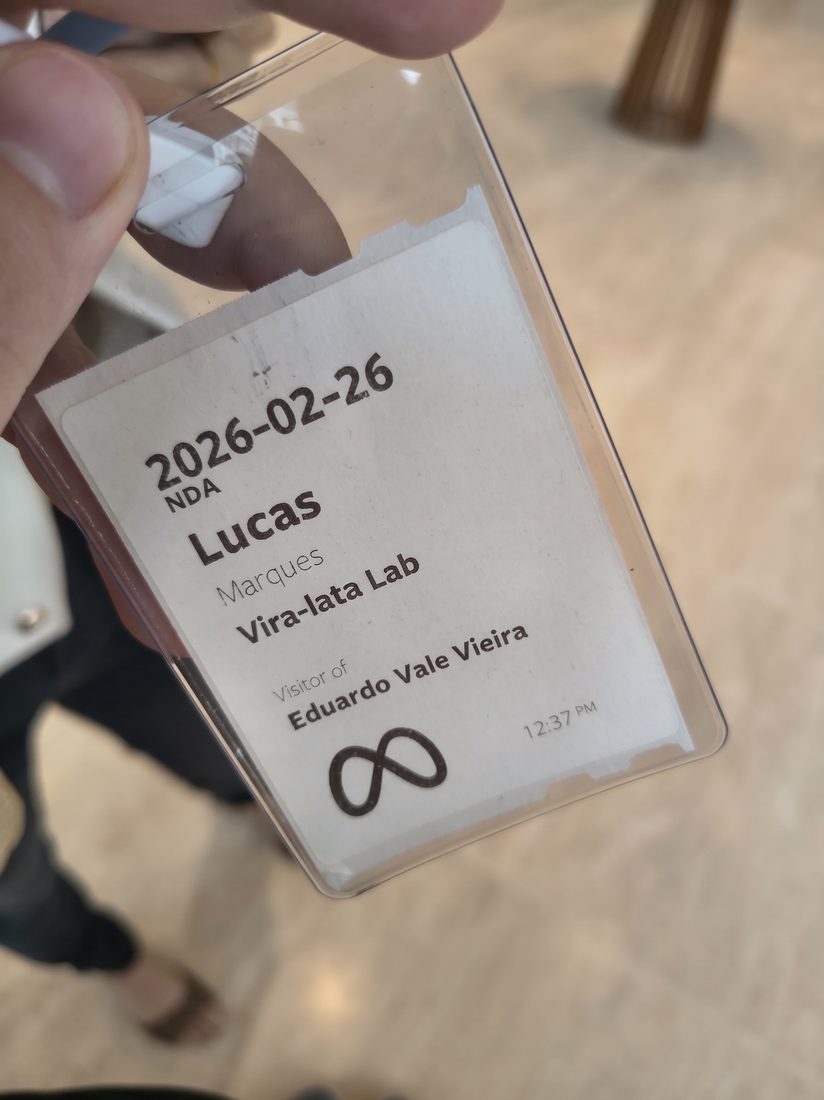 Crachá de visitante do Lucas na Meta